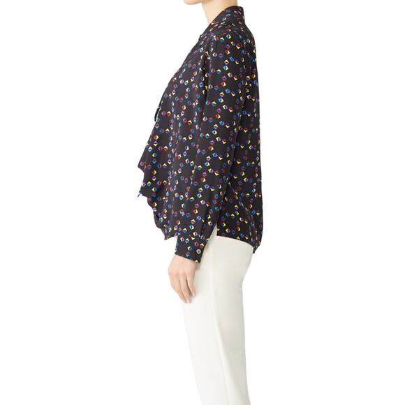 Derek Lam Silk geometric Collar Drape Blouse sz 10 - Picture 4 of 10